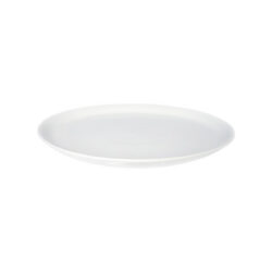 Farfurie rotundă albă din porțelan pentru pizza, cu pereți groși, diametru 30 cm.