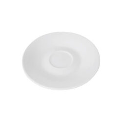Farfurioară rotundă albă Hotel din porțelan gros, diametru 12,6 cm, absorbție redusă.